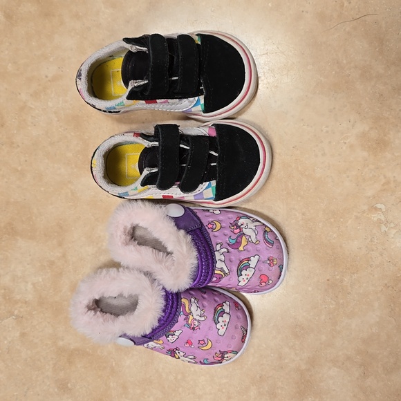 Vans Rainbow Checkered Sneakers Baby Size 4 - Picture 2 of 4